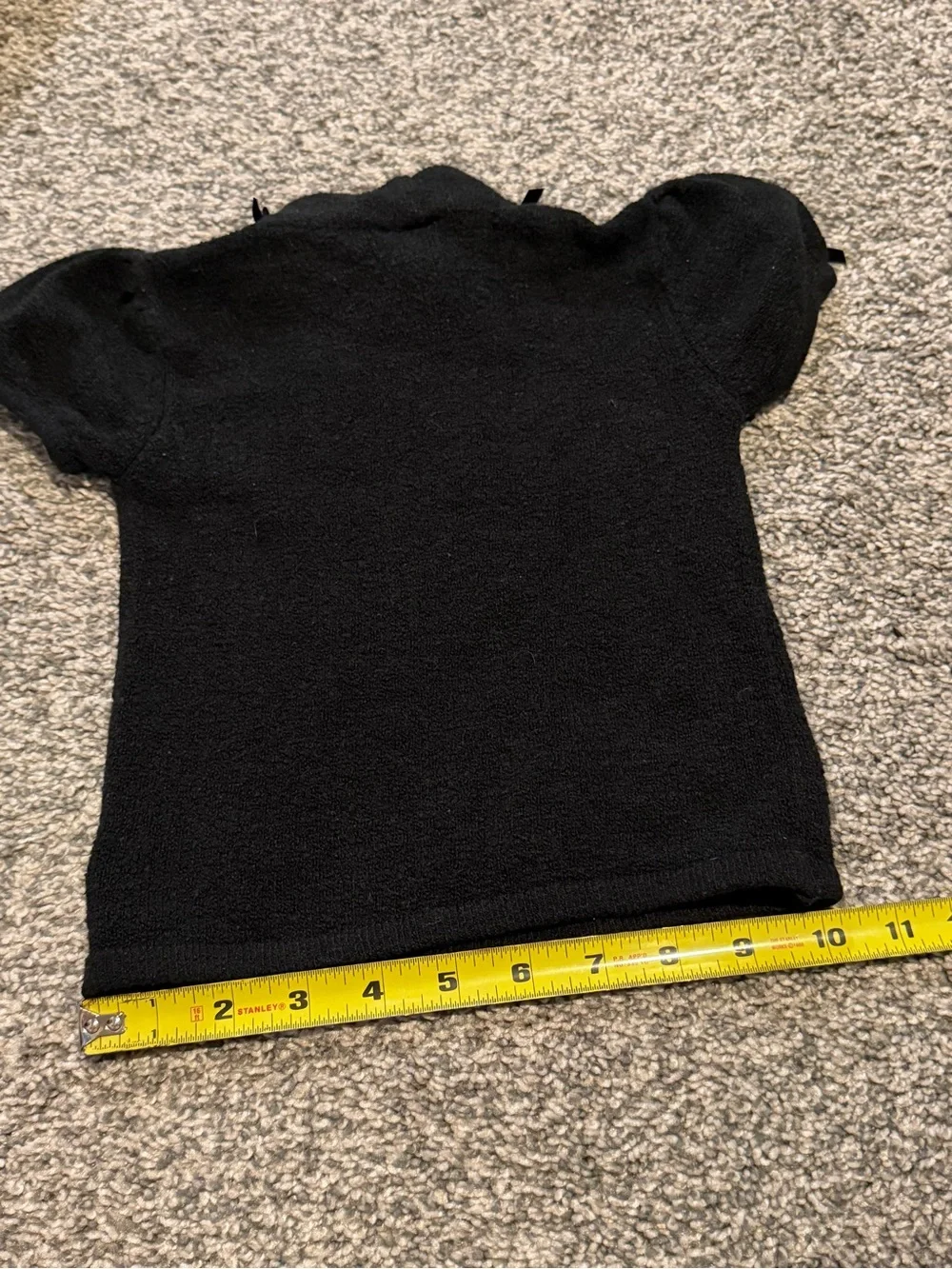 Vintage The Children’s Place Black Puff Sleeve Bow Sweater Top 18 Months